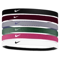 NikeFlex Classic Headbands 6 Pack Black and Burgundy Crush