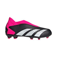 adidas Predator Accuracy .3 Youth Laceless FG (Black/White/Pink)