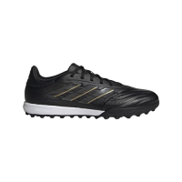 adidas Unisex Copa Pure II League Turf Sneaker, Black/Carbon/Gold Metallic, 7 US Men
