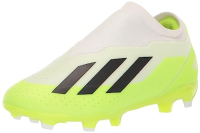 adidas X Crazyfast.3 Firm Ground Sneaker, White/Core Black/Lucid Lemon, 5.5 US Unisex Big Kid