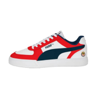 Puma Men's Caven Chivas Indoor Soccer Shoes - Leather Upper, SoftFoam+ Cushioned Sole, Eco-Friendly, Perfect for True Fans (White/Red/Navy, US Footwear Size System, Adult, Men, Numeric, Medium, 9.5)