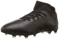 adidas Unisex-Kid's Nemeziz 18.3 Firm Ground Soccer Shoe, Black/Black/White, 1 M US Little Kid