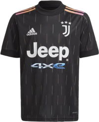 adidas Youth 2021-22 Juventus Away Jersey (Black, Medium)