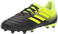 adidas Unisex-Kid's Copa 19.3 Firm Ground Soccer Shoe, Black/hi-res red/Silver Metallic, 1 M US Little Kid