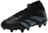 adidas Unisex Predator 24 League Firm Ground Sneaker, Black/Carbon/Black, 7 US Men