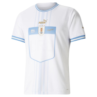 PUMA Uruguay Men's Away Soccer Jersey 2022 White (US, Alpha, Medium, Regular, Regular, White)