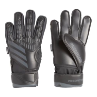 adidas Unisex-Kids Match Predator Fingersave Goalie Gloves, Black/Black/Black, 4