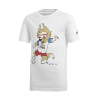 adidas World Cup Soccer World Cup Mascot Youth Boys World Cup Mascot Tee, X-Large, White