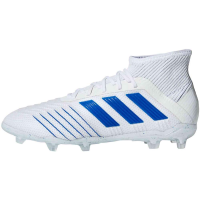adidas Predator 19.1 FG Soccer Cleats (Junior) White/Bold Blue, (4.5 M US Big Kid)