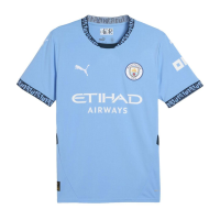 Puma Kids Boys MCFC Crew Neck Short Sleeve Home Jersey Replica Casual - Blue - Size XL
