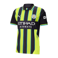 PUMA Manchester City Men’s Replica Away Jersey 2024/25 (US, Alpha, X-Large, Regular, Regular, New Navy-Yellow Glow)