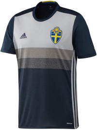 adidas SVFF Sweden Away Soccer Jersey UEFA Euro 2016 (M) (S) Gray