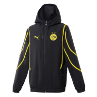 PUMA Borussia Dortmund Pre-Match Woven Jacket 2024 (US, Alpha, X-Large, Regular, Regular, Black-Yellow)