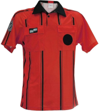 Official Sports Men's USSF Pro SS Referee Jersey (Red/Black, X-Large)