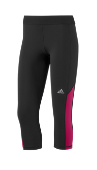 adidas Women's Techfit Capri Tight, Black/Vivid Berry, Small
