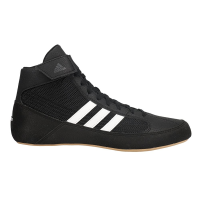 adidas Men's HVC Wrestling Shoes, Black/White/Iron Metallic, 7