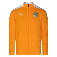 PUMA Men's Ivory Coast Football Association Stadium Jersey, White-Flame Orange, XL