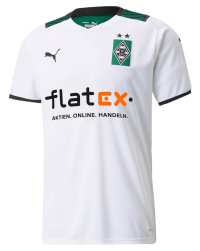 PUMA Men's Borussia Mönchengladbach Home Soccer Jersey 21/22 (X-Large), Puma White, Power Green