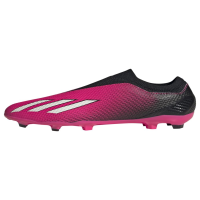 adidas X SPEEDPORTAL.3 Laceless Firm Ground Soccer Shoe, Team Shock Pink/Zero Metallic/Black, 1 US Unisex Little Kid