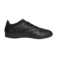 adidas Unisex Predator Club Flexible Ground Soccer Cleats Sneaker, Black/Carbon/Gold Metallic, 9.5 US Men
