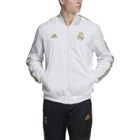 adidas Men's Real Madrid Anthem Jacket (White/Gold) (S)