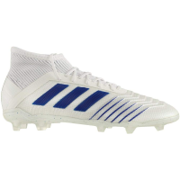 adidas Predator 19.1 FG Soccer Cleats (Junior) White/Bold Blue, (4 M US Big Kid)