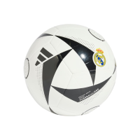 adidas Unisex-Adult Real Madrid Home Club Soccer Ball, White/Black/Sky Tint, 5