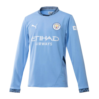 PUMA Manchester City Men’s Home Long Sleeve Replica Jersey 2024/25 (US, Alpha, X-Large, Regular, Regular, Blue)