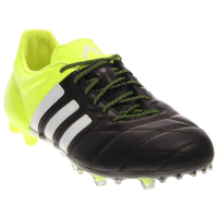 adidas ACE 15.1 FG/AG Leather - Black/White/Solar Yellow - Be The Difference 7