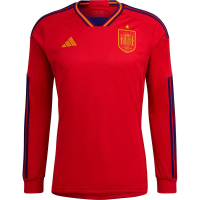 adidas Spain World Cup 2022 Long Sleeve Home Jersey (as1, Alpha, x_l, Regular, Regular, X Large) Red, Navy