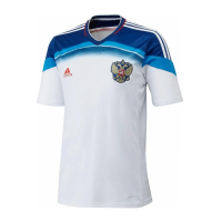 adidas Russia Men's Away Jersey WC 2014 (US, Alpha, X-Large, Regular, Regular, White, Blue)