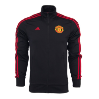 adidas Mens 2015/16 Manchester United 3-Stripe Track Top Black/Red XS