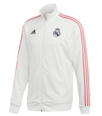 adidas mens 20/21 Real Madrid 3-Stripes Track Top White/Dark Blue Large