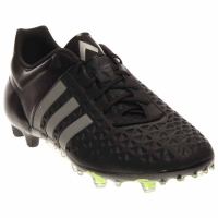 adidas Mens Ace 15.1 FG/AG Firm Ground/Artificial Grass Soccer Cleats 7 US, Black/Silver/Yellow