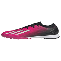 adidas Unisex X SPEEDPORTAL.3 Turf Soccer Shoe, Team Shock Pink/Zero Metallic/Black, 10 US Men