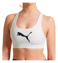 PUMA Women's Powershape Forever Racerback Sports Bra, White/cat, L