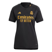 adidas Women's Soccer Real Madrid 23/24 Third Jersey - Classy Black Design, Made with Recycled Materials (US, Alpha, Large, Regular, Regular)