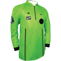 New USSF Pro Men's Soccer Referee Green Long Sleeve Shirt (Medium Green)