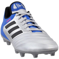 adidas Men's Copa 18.3 FG Soccer Shoe, Silver Metallic/Black/Football Blue, 10.5 M US