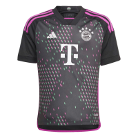 adidas Youth Soccer Bayern Munich 23/24 Away Jersey - Uncompromising Motto, Moisture-Wicking and Comfortable, Striking World Map Graphic (Small)