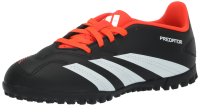 adidas Predator 24 Club Turf Sneaker, Black/White/Solar Red, 13 US Unisex Little Kid