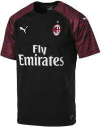 Italian Serie A AC Milan Mens PUMA Licensed ApparelAC Milan Third Shirt Replica Short Sleeve, Puma Black-Tango Red, S