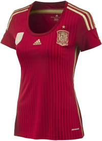 adidas Spain Womens Home Soccer Jersey- 2014 World Cup (XX-Small)