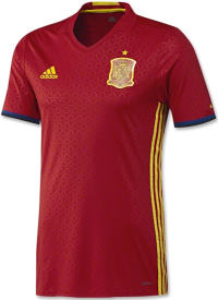 adidas Men's Spain Authentic Home Soccer Jersey 2016 (US, Alpha, X-Large, Regular, Red)