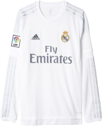 adidas Real Madrid Home Jersey Long Sleeve (White/Grey) (XS)