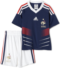 adidas France Toddler Royal Blue-White Home Performance Team Uniform Soccer Set (4T)
