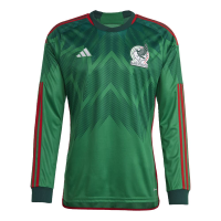 adidas Men's Soccer Mexico 22/23 Long Sleeve Home Jersey (as1, Alpha, l, Regular, Regular, Large) Green
