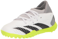 adidas Predator Accuracy.3 Turf Sneaker, White/Core Black/Lucid Lemon, 12.5 US Unisex Little Kid