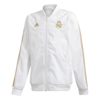 adidas Kid's Real Madrid Anthem Jacket 2019-20 (Medium) White/Dark Football Gold