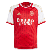 adidas Youth Soccer Arsenal 23/24 Home Jersey - Celebrates Unique Anniversary with Lightning Bolts and Gold Details (as1, Alpha, s, Regular)